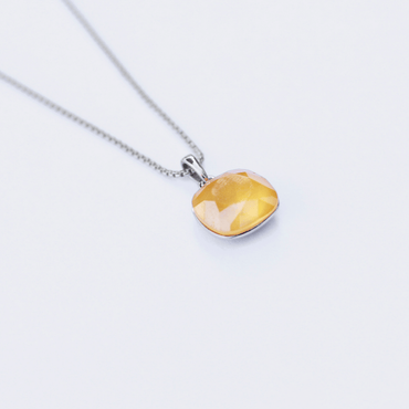 The Square Yellow / Purple Swarovski crystal necklace