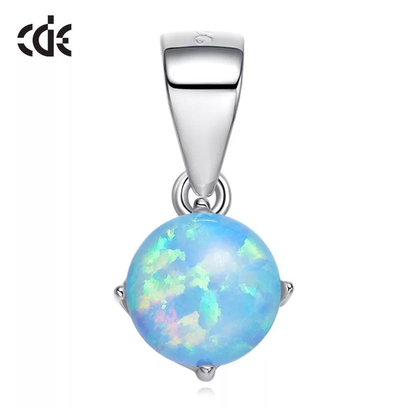 Sterling silver white opal stone necklace - CDE Jewelry Egypt